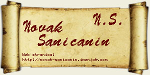 Novak Saničanin vizit kartica